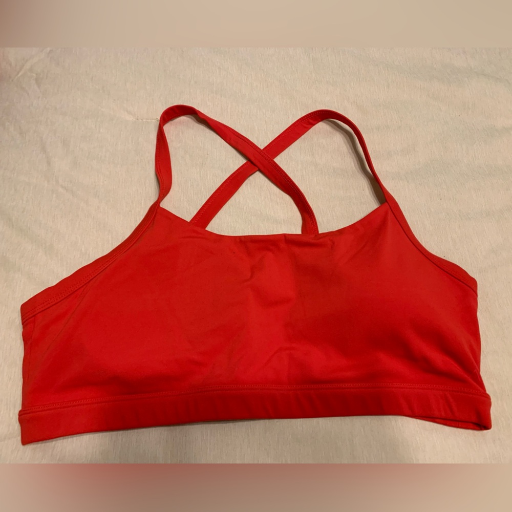 Red Strappy Sports Bra